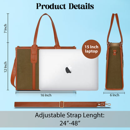 Women PU Laptop Tote bag 15 Inch College Bag Office Bag Briefcase Handbag (0080)