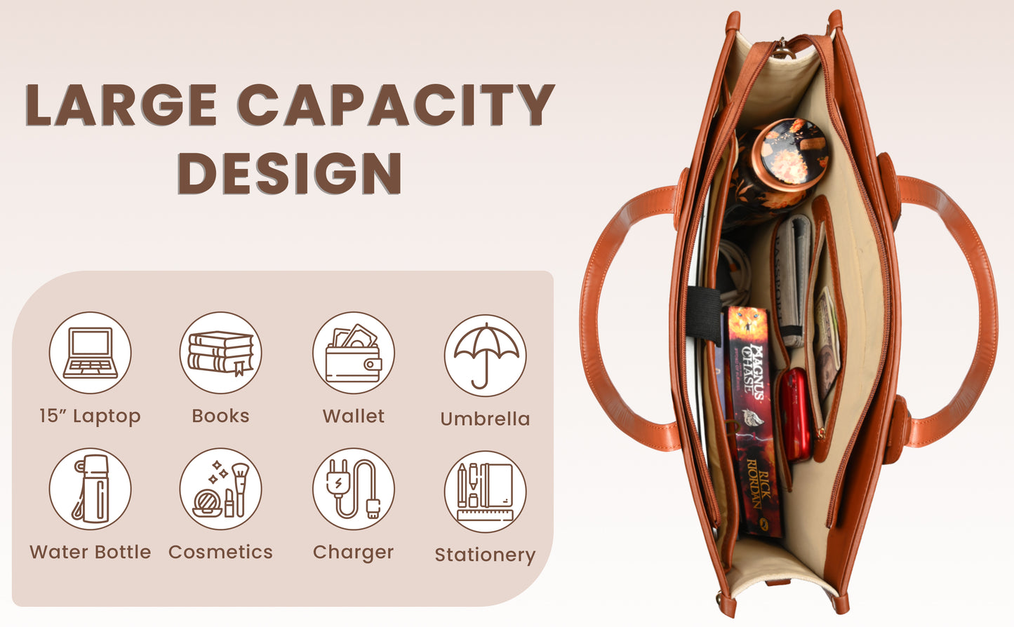 Women Canvas Laptop Tote Bags College Bag 14 inch Briefcase, Handbag for Office.