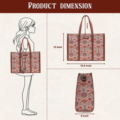 Womanix Pure Luxury Madona Tote bags for women office use | Tote bags for women office use | Office bag for woman | Stylish College bags for girls. (Black Brown)
