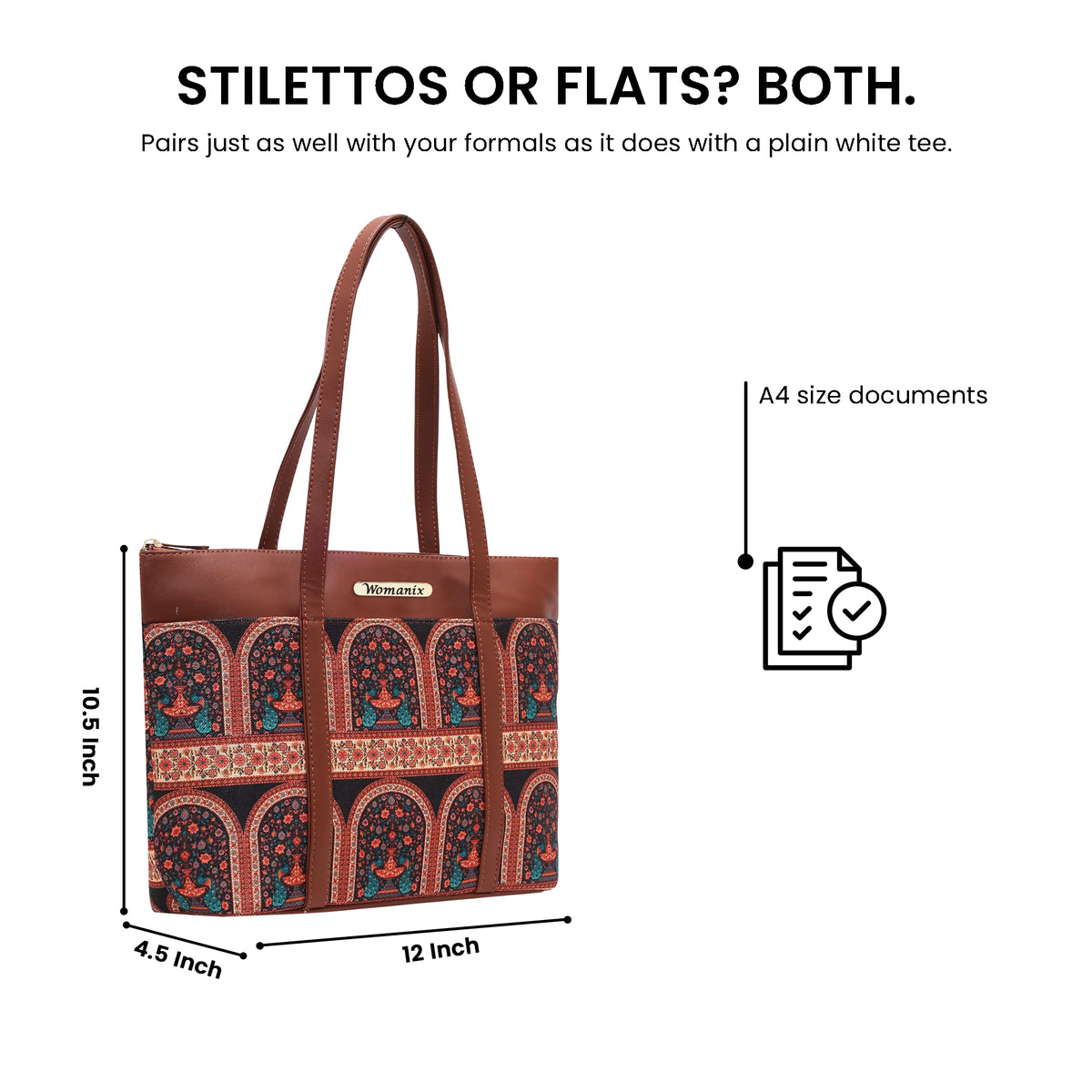 Womanix Shoulder Bag for Daily Use,with Decorative Arch Pattern Design