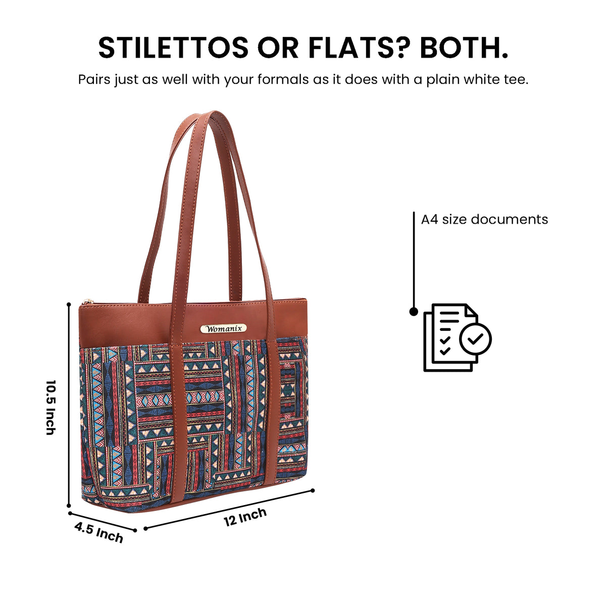 Womanix Shoulder Bag for Daily Use,with Decorative Arch Pattern Design