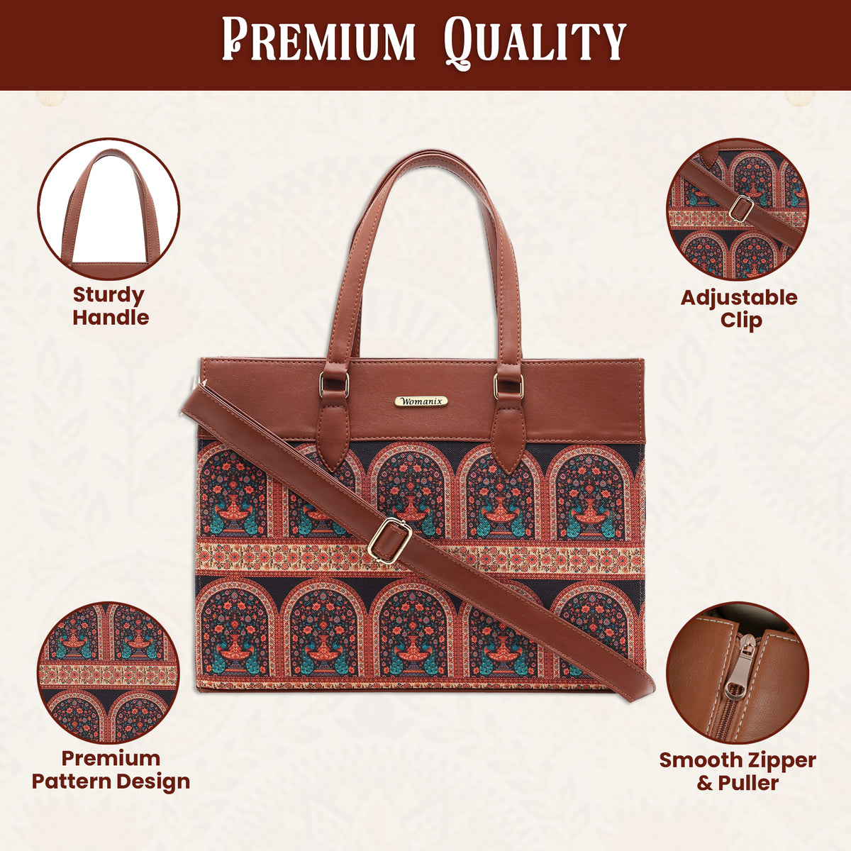 Womanix Purses and Handbags for Women,Stylish Tote Shoulder Satchel Bag Crossbody Top Handle Bags with Zipper