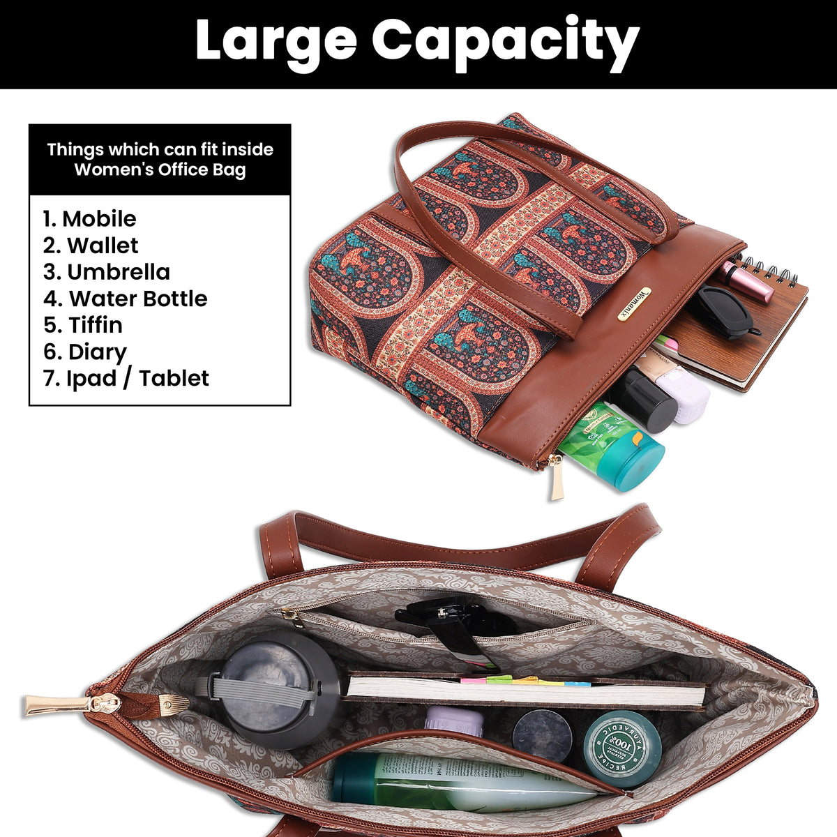 Womanix Shoulder Bag for Daily Use,with Decorative Arch Pattern Design