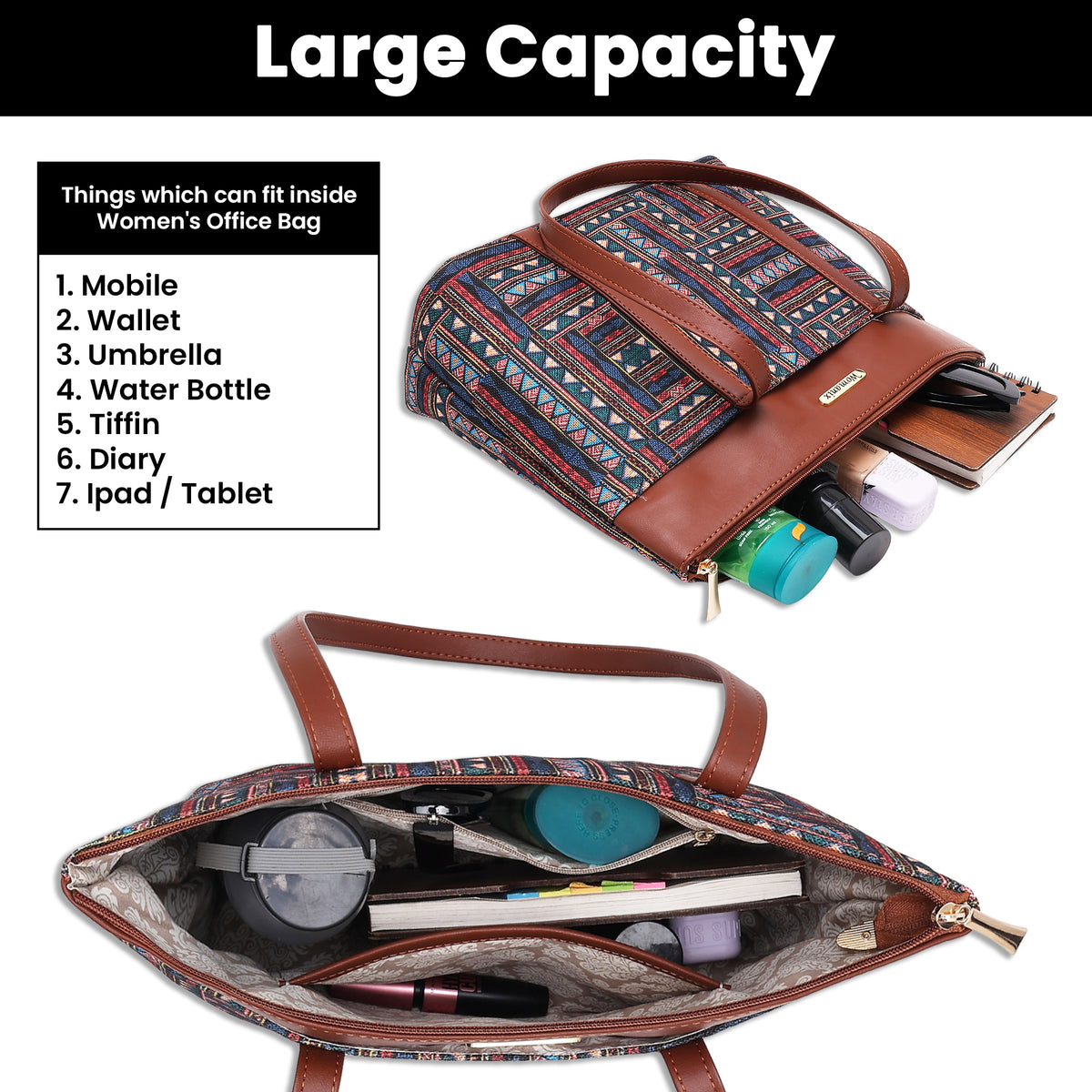 Womanix Shoulder Bag for Daily Use,with Decorative Arch Pattern Design
