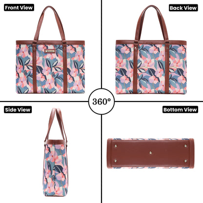 Womanix Multicolor Abstract Printed Handmade Women's Office Bag with double handles, Crossbody Top Handle Bags with Zipper (Grey Black)
