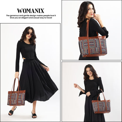 Womanix Shoulder Bag for Daily Use,with Decorative Arch Pattern Design