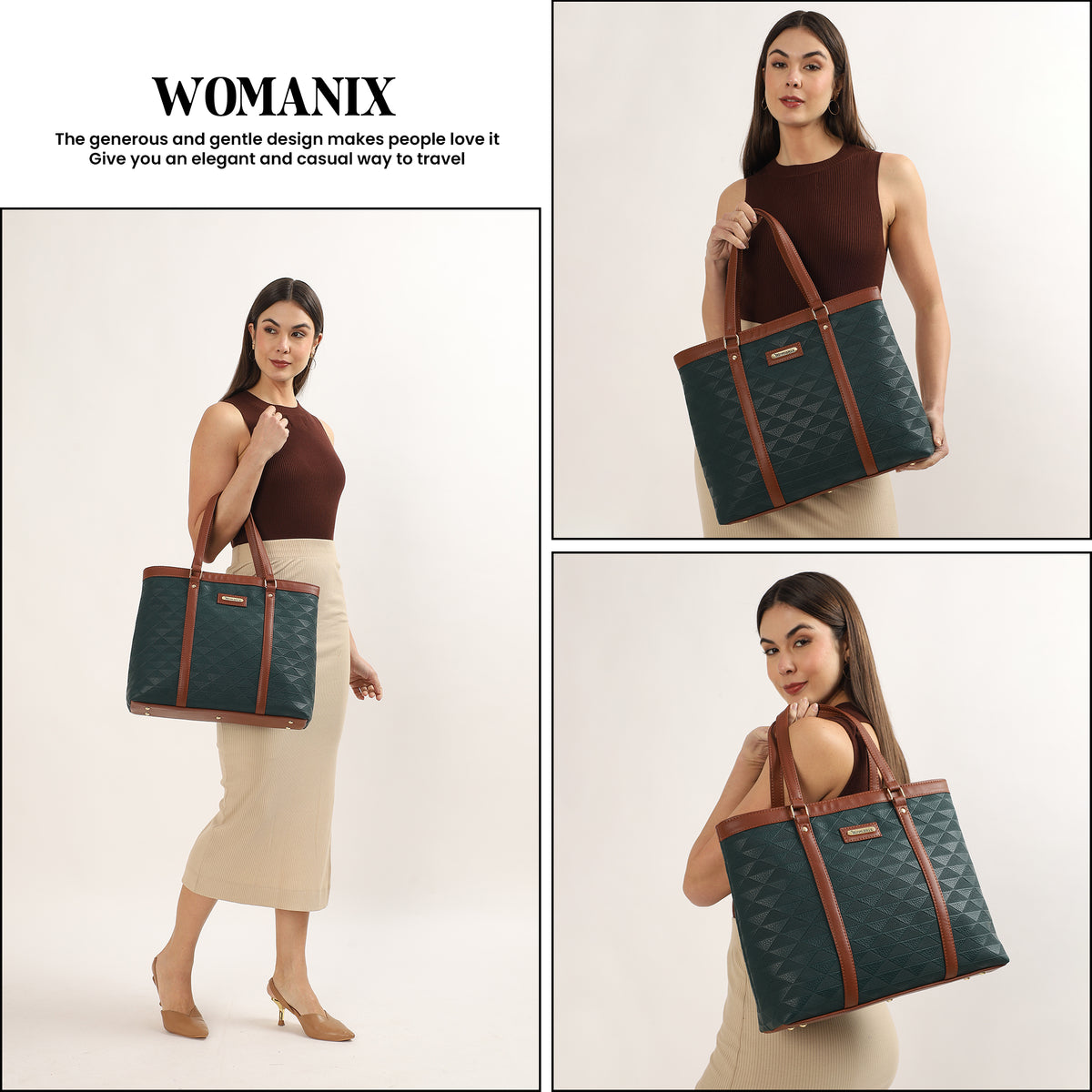 Womanix Multicolor Abstract Printed Handmade Women's Office Bag with double handles, Crossbody Top Handle Bags with Zipper (Grey Black)