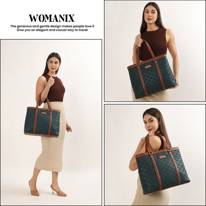 Womanix Multicolor Abstract Printed Handmade Women's Office Bag with double handles, Crossbody Top Handle Bags with Zipper (Grey Black)