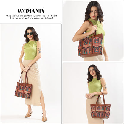 Womanix Shoulder Bag for Daily Use,with Decorative Arch Pattern Design