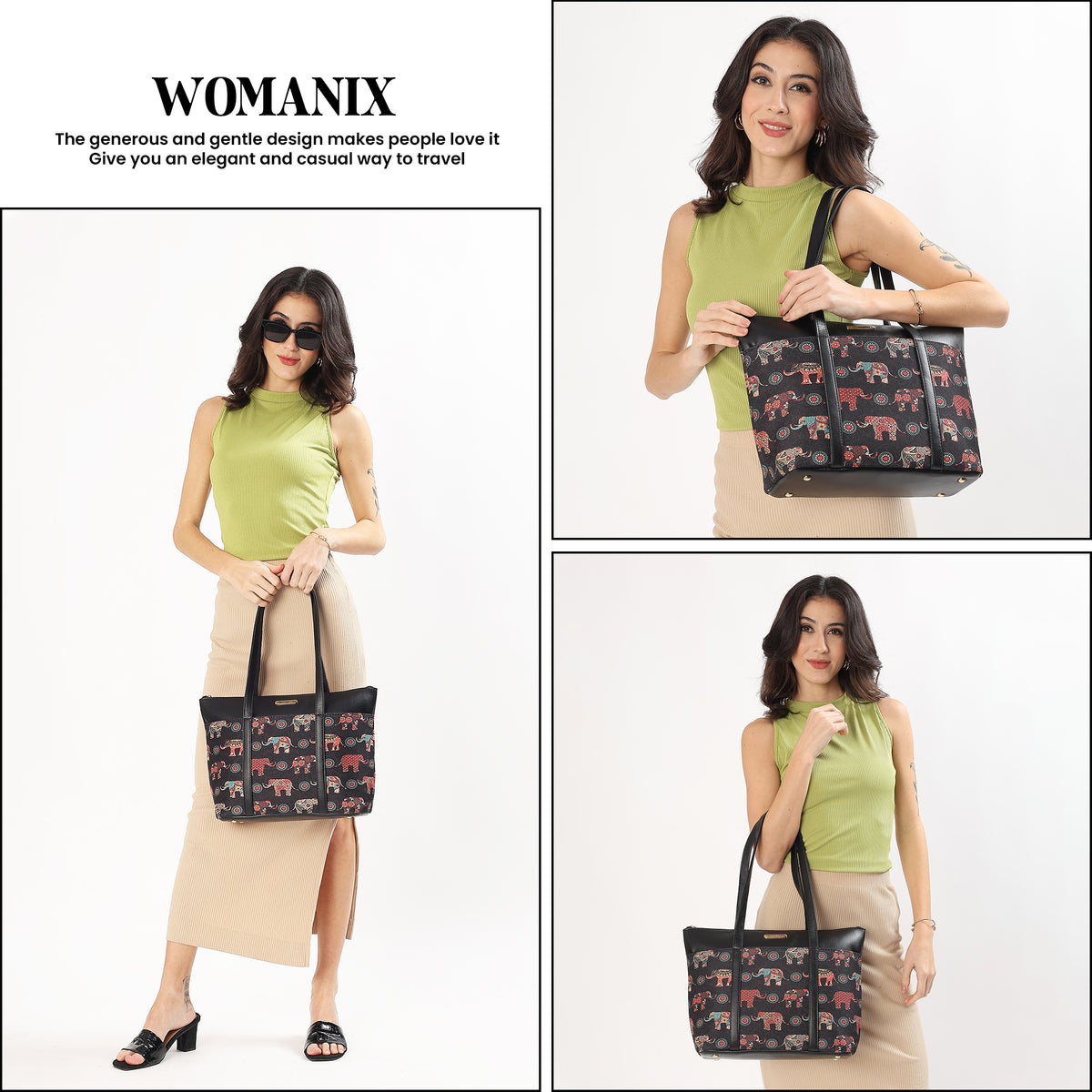 Womanix Shoulder Bag for Daily Use,with Decorative Arch Pattern Design