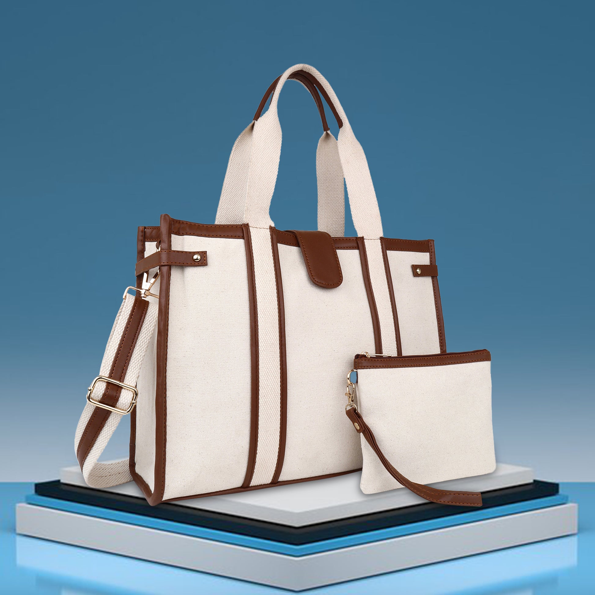 Canvas Laptop Tote Bag 14 inch Casual Briefcase Handbag – Womanix