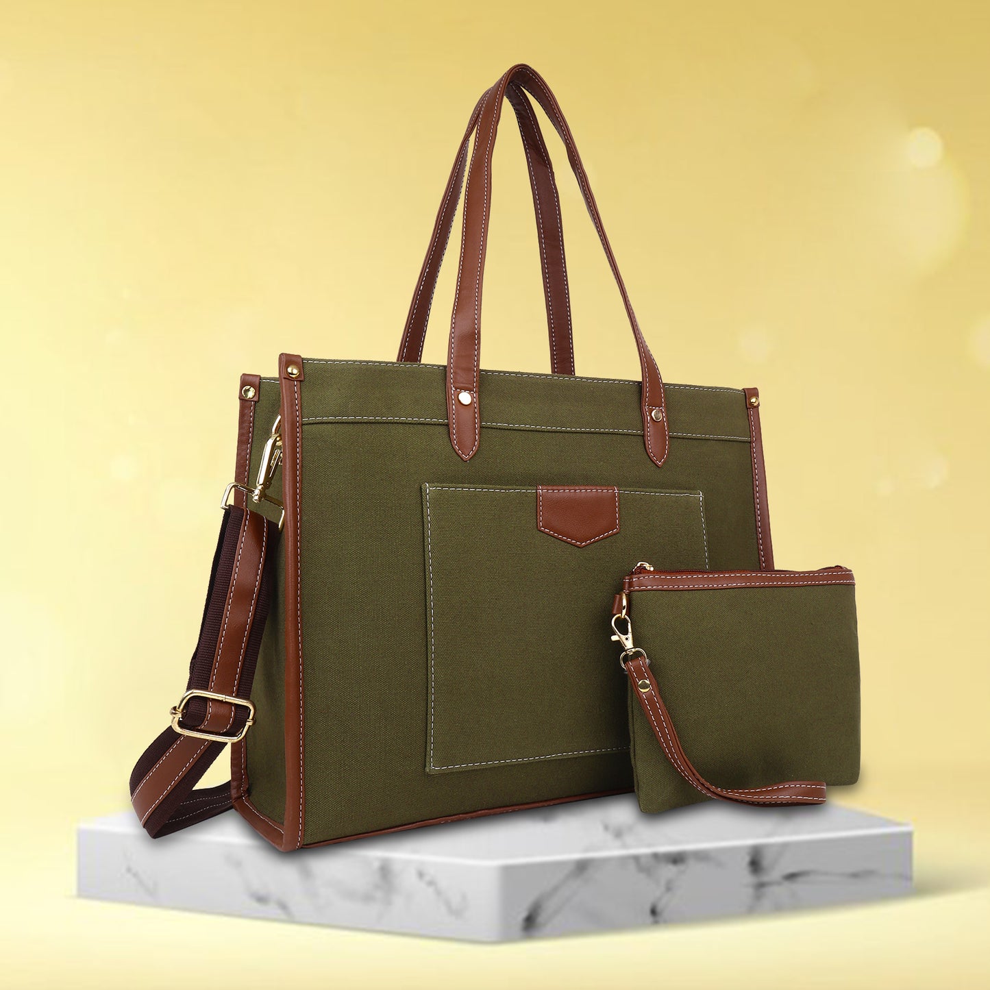 Canvas Laptop Tote Bag 14 inch Casual Briefcase Handbag