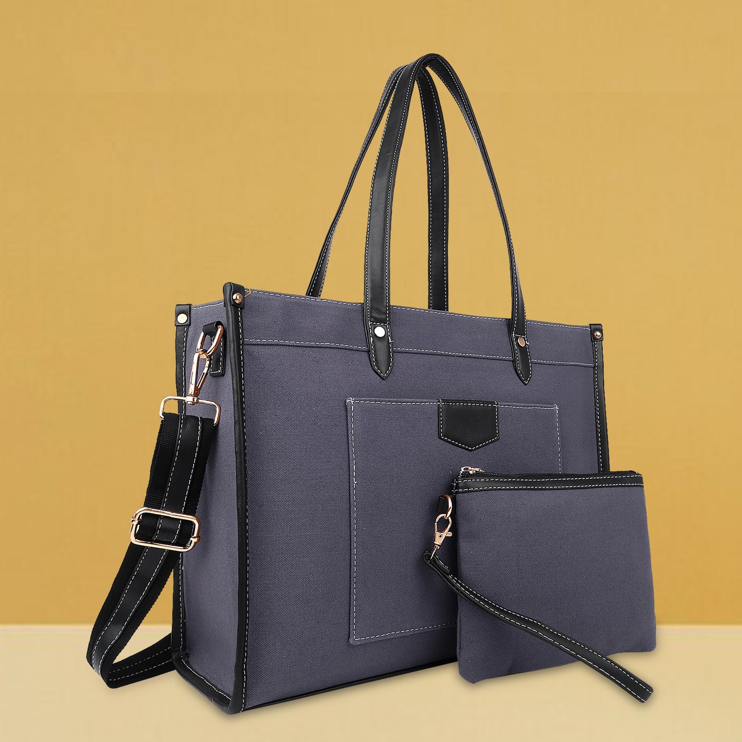 Canvas Laptop Tote Bag 14 inch Casual Briefcase Handbag