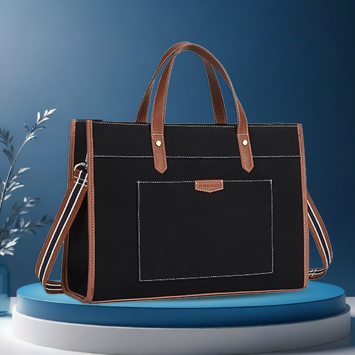 Canvas Laptop Tote Bag 14 inch Casual Briefcase Handbag