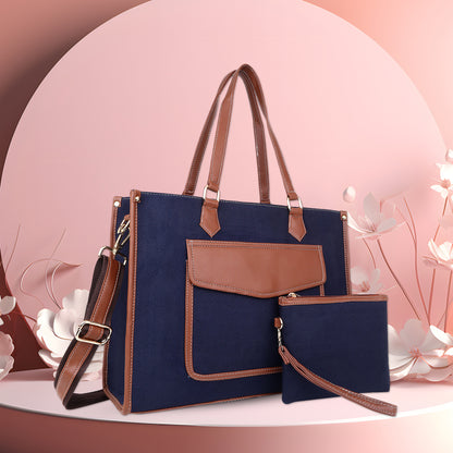 Canvas Laptop Tote Bag 14 Inch Casual Briefcase Handbag