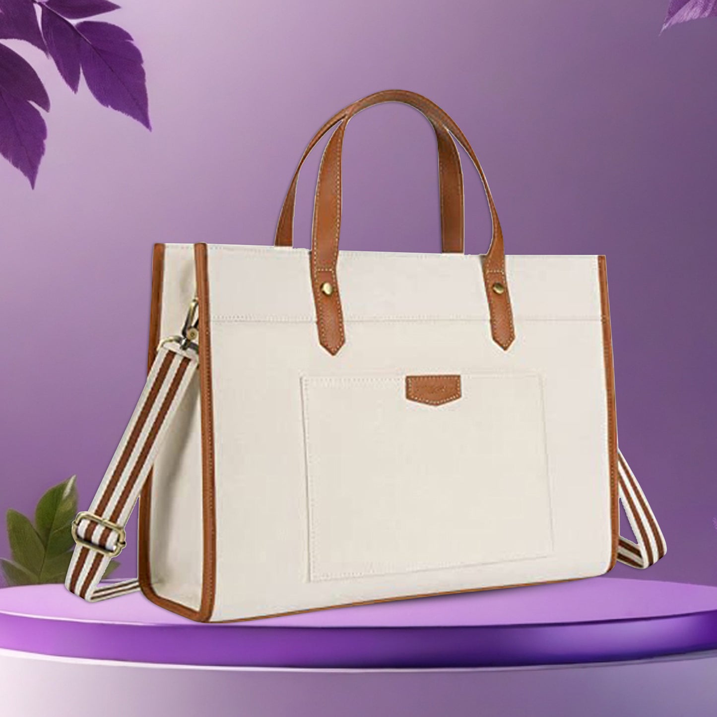 Canvas Laptop Tote Bag 14 inch Casual Briefcase Handbag