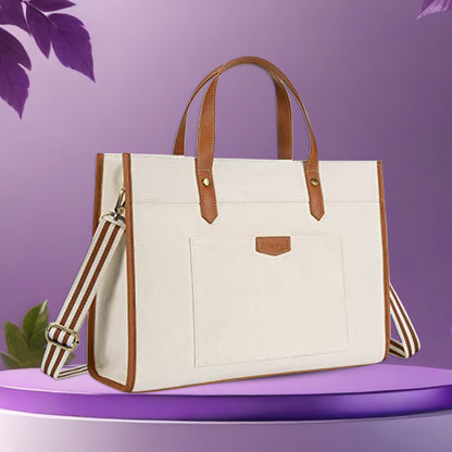 Canvas Laptop Tote Bag 14 inch Casual Briefcase Handbag