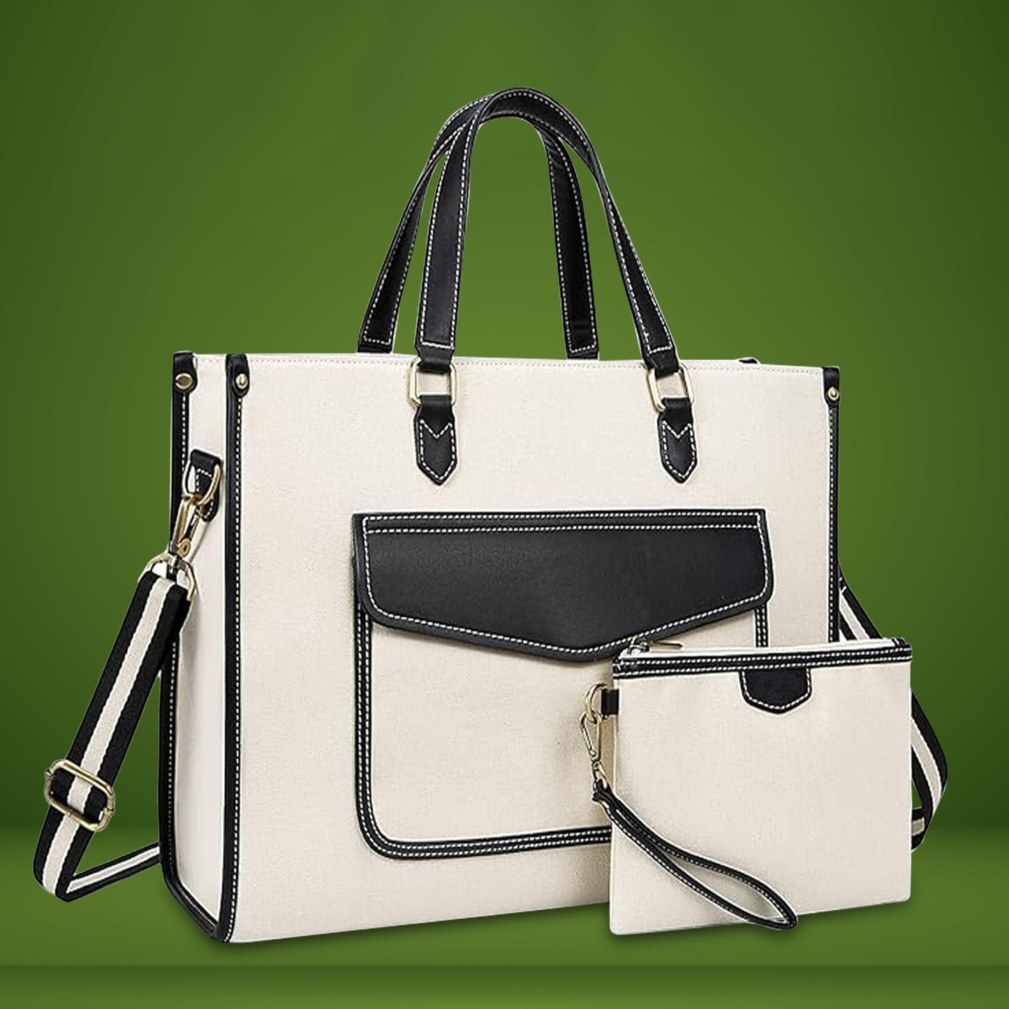 Canvas Laptop Tote Bag 14 Inch Casual Briefcase Handbag