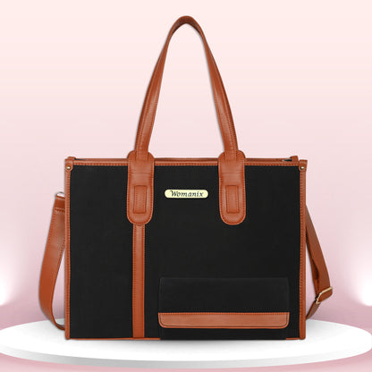 Women Canvas Laptop Tote Bags College Bag 14 inch Briefcase, Handbag for Office.