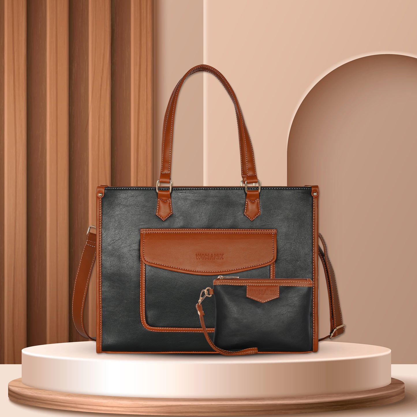 Women PU Laptop Tote bag 15 Inch College Bag Office Bag Briefcase Handbag (0076)