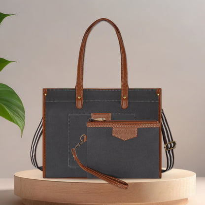 Canvas Laptop Tote Bag 14 inch Casual Briefcase Handbag