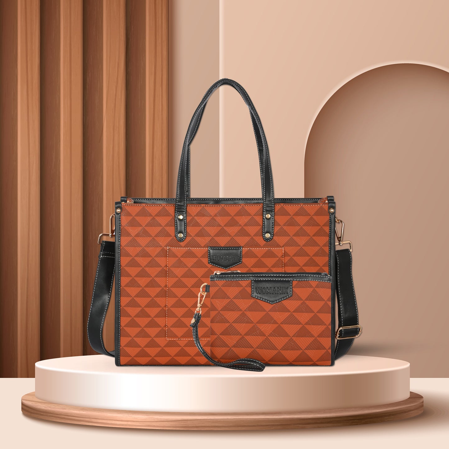 Women PU Laptop Tote bag 14 Inch College Bag Office Bag Briefcase Handbag (0081)