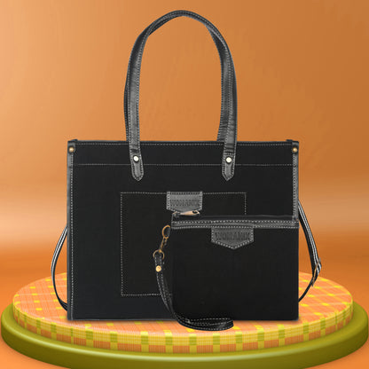Canvas Laptop Tote Bag 14 inch Casual Briefcase Handbag