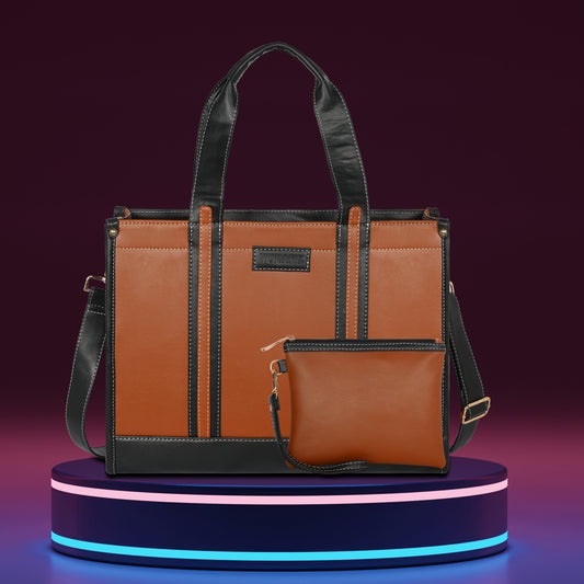 Women PU Laptop Tote bag 14 Inch College Bag Office Bag Briefcase Handbag