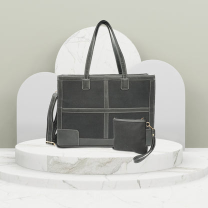 Canvas Laptop Tote Bag 14 inch Casual Briefcase Handbag