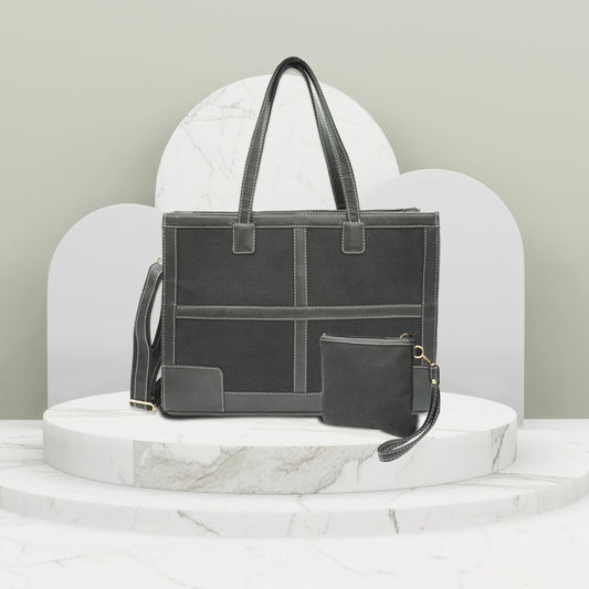 Canvas Laptop Tote Bag 14 inch Casual Briefcase Handbag