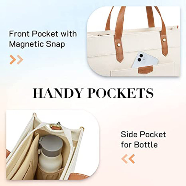 Canvas Laptop Tote Bag 14 inch Casual Briefcase Handbag