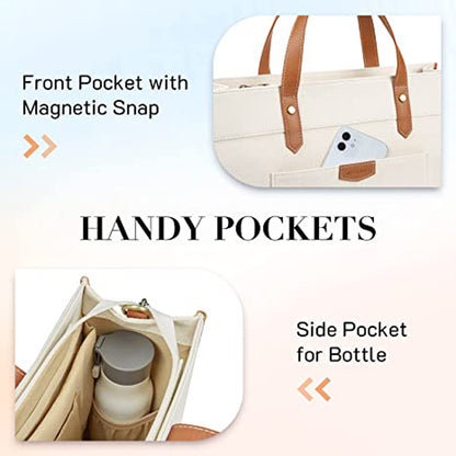 Canvas Laptop Tote Bag 14 inch Casual Briefcase Handbag