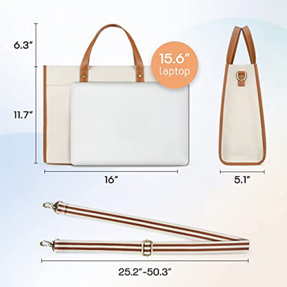 Canvas Laptop Tote Bag 14 inch Casual Briefcase Handbag