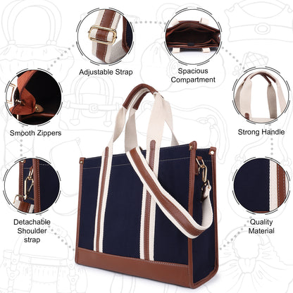 Canvas Laptop Tote Bag 14 inch Casual Briefcase Handbag