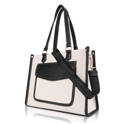 Canvas Laptop Tote Bag 12 inch, Casual Small Briefcase Handbag