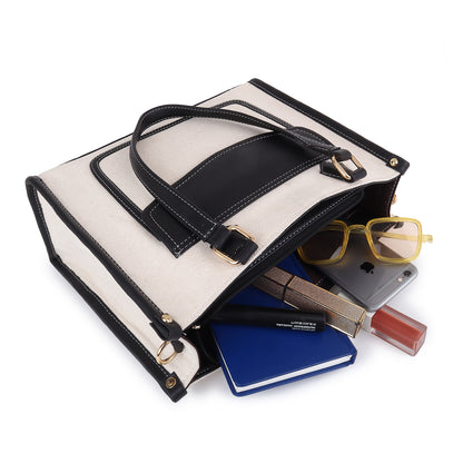 Canvas Laptop Tote Bag 12 inch, Casual Small Briefcase Handbag