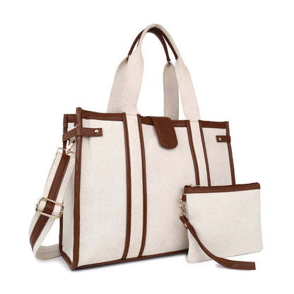 Canvas Laptop Tote Bag 14 inch Casual Briefcase Handbag