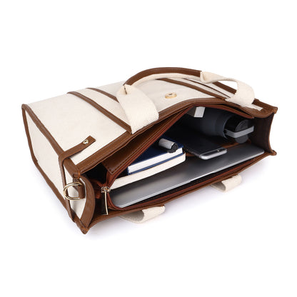 Canvas Laptop Tote Bag 14 inch Casual Briefcase Handbag