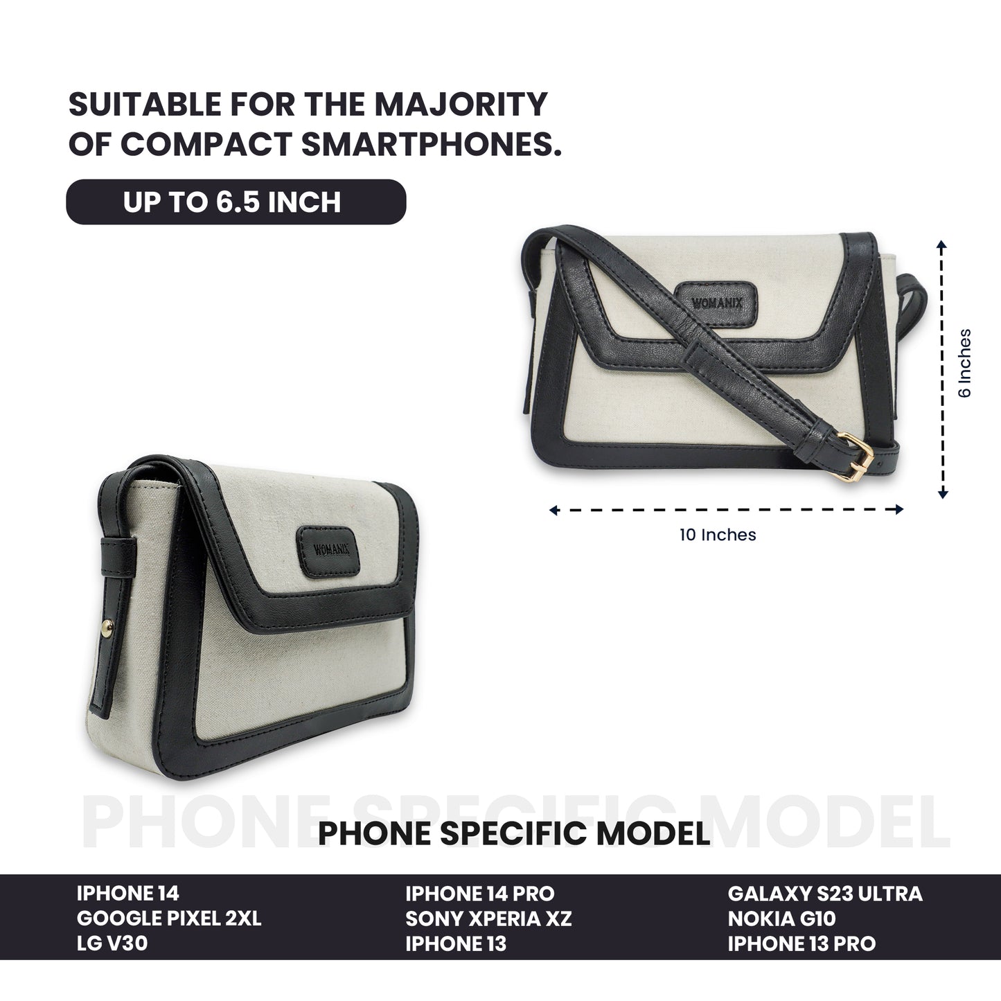 Canvas Sling Bag For Daily Use, Shoulder Sling Bag with Adjustable Strap