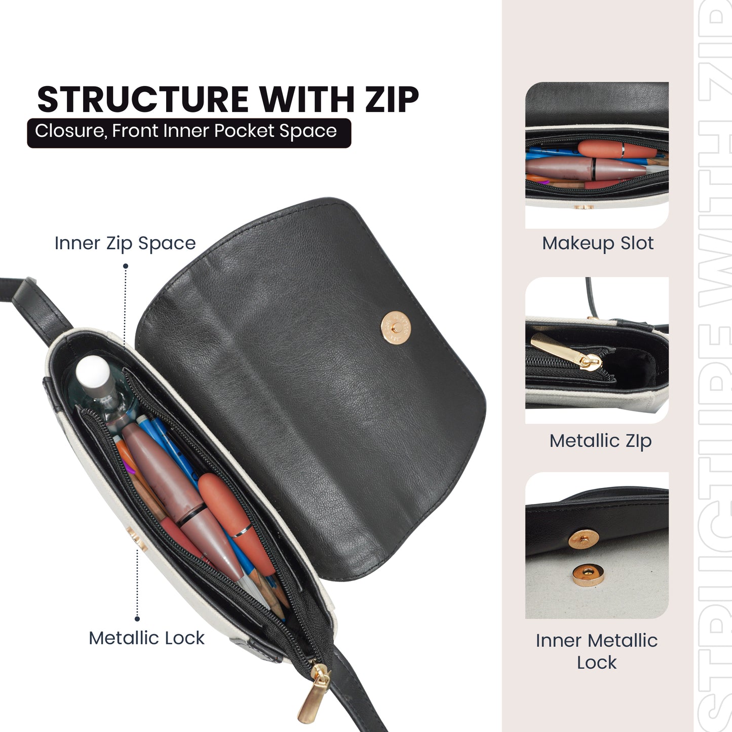 Canvas Sling Bag For Daily Use, Shoulder Sling Bag with Adjustable Strap