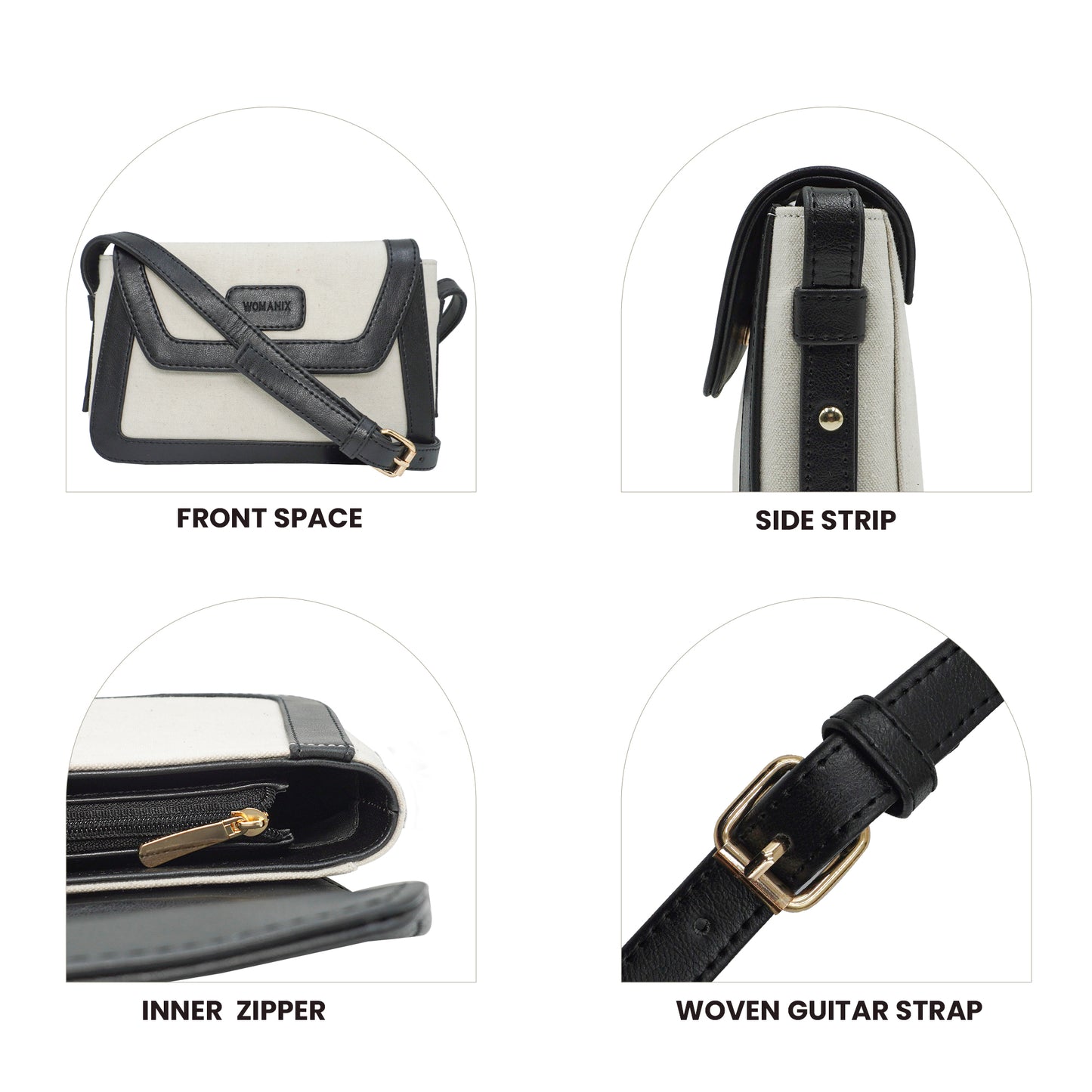 Canvas Sling Bag For Daily Use, Shoulder Sling Bag with Adjustable Strap