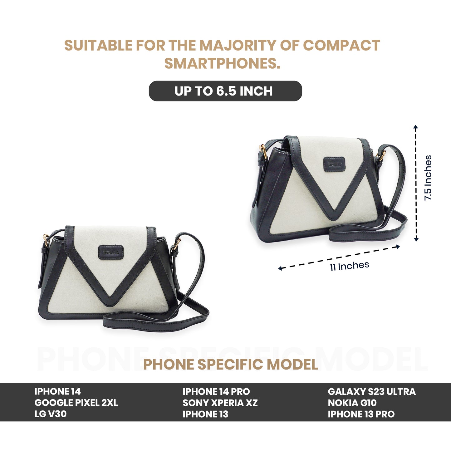 Canvas Sling Bag For Casual Use, Shoulder Sling Bag with Adjustable Strap