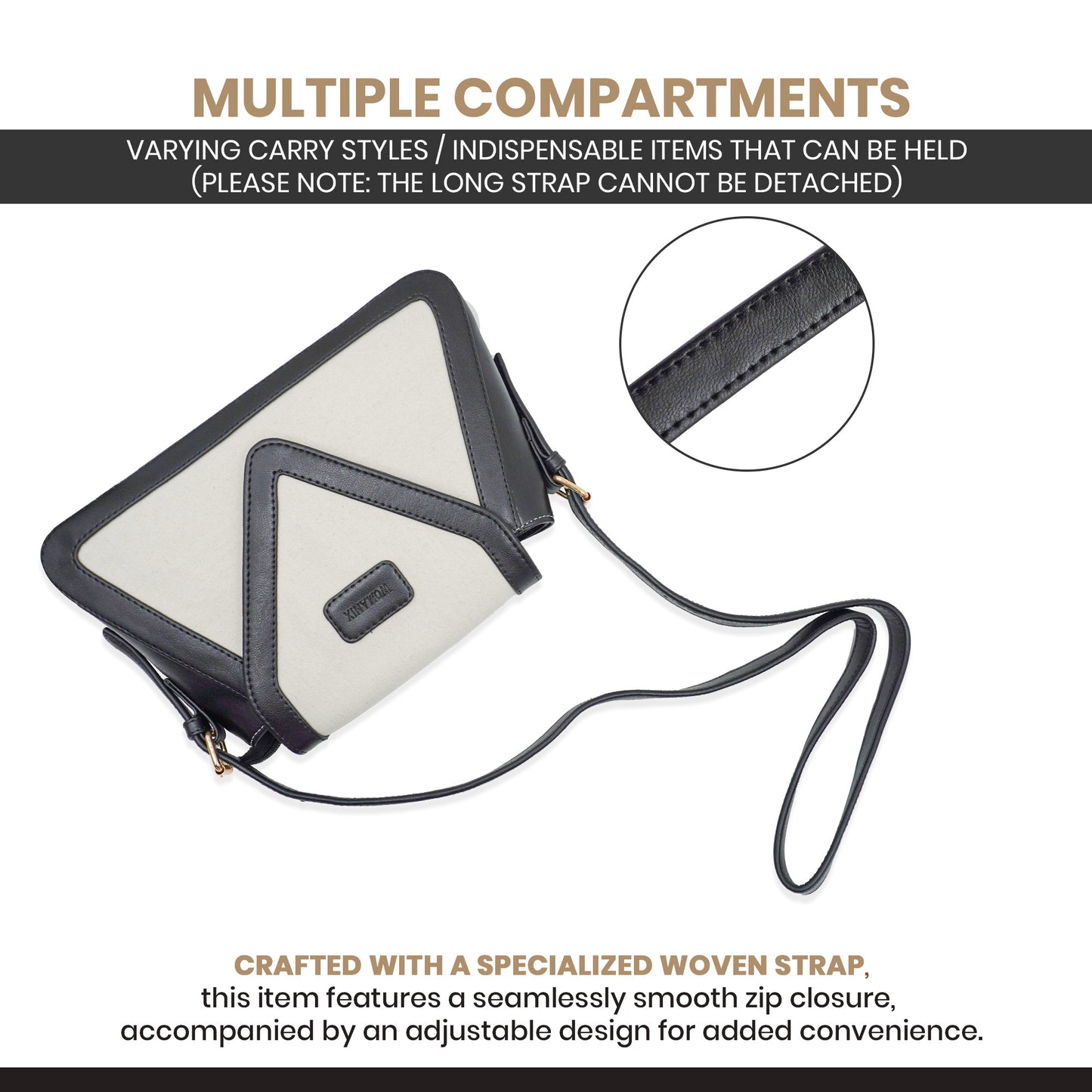 Canvas Sling Bag For Casual Use, Shoulder Sling Bag with Adjustable Strap