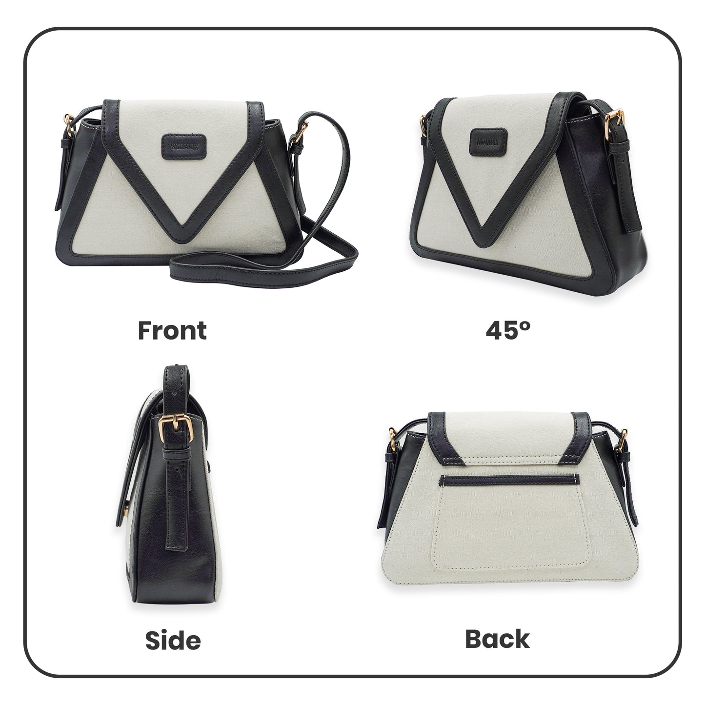 Canvas Sling Bag For Casual Use, Shoulder Sling Bag with Adjustable Strap