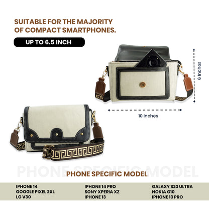 Canvas Sling Bag For Casual Use, Shoulder Sling Bag with Adjustable Strap