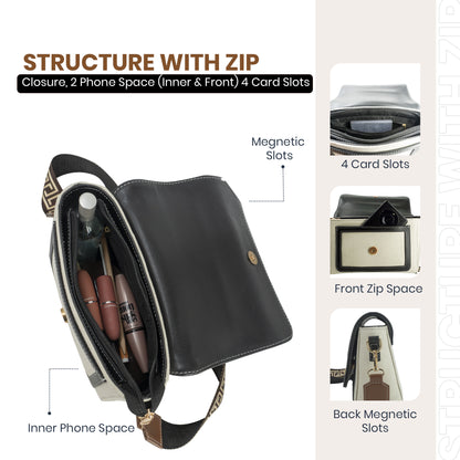 Canvas Sling Bag For Casual Use, Shoulder Sling Bag with Adjustable Strap
