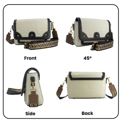 Canvas Sling Bag For Casual Use, Shoulder Sling Bag with Adjustable Strap