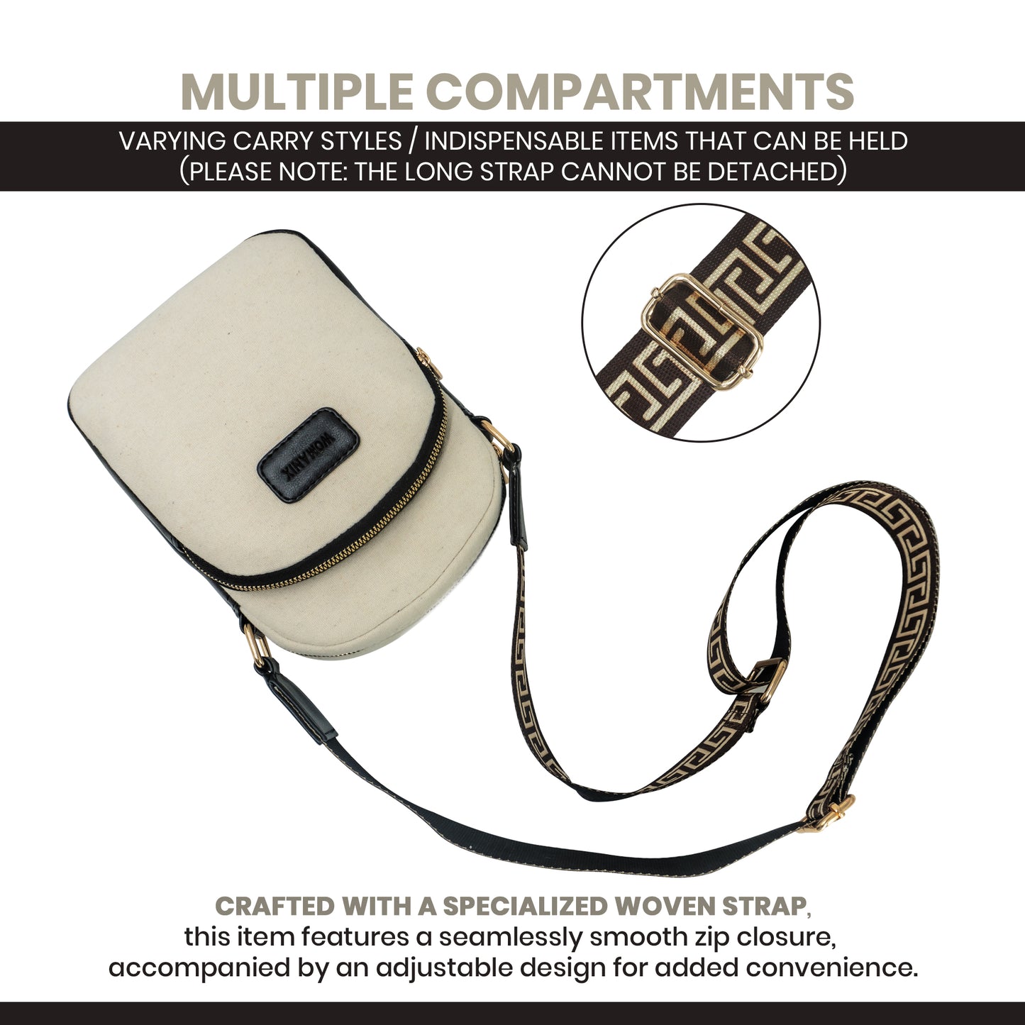 Sling Bag, Shoulder Sling Bag with Adjustable Strap
