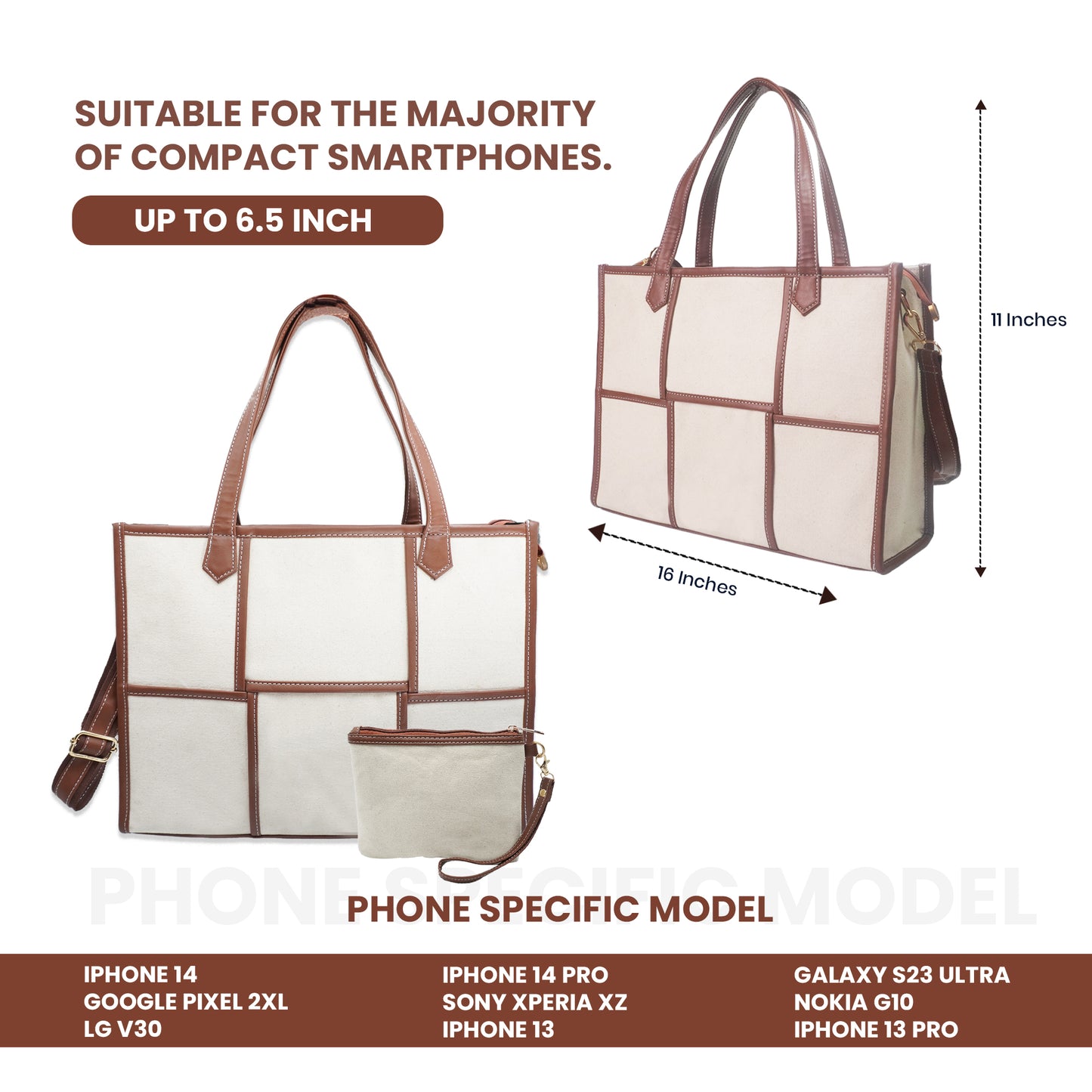 Women Canvas Laptop Tote Bag 14 inch Casual Briefcase Handbag