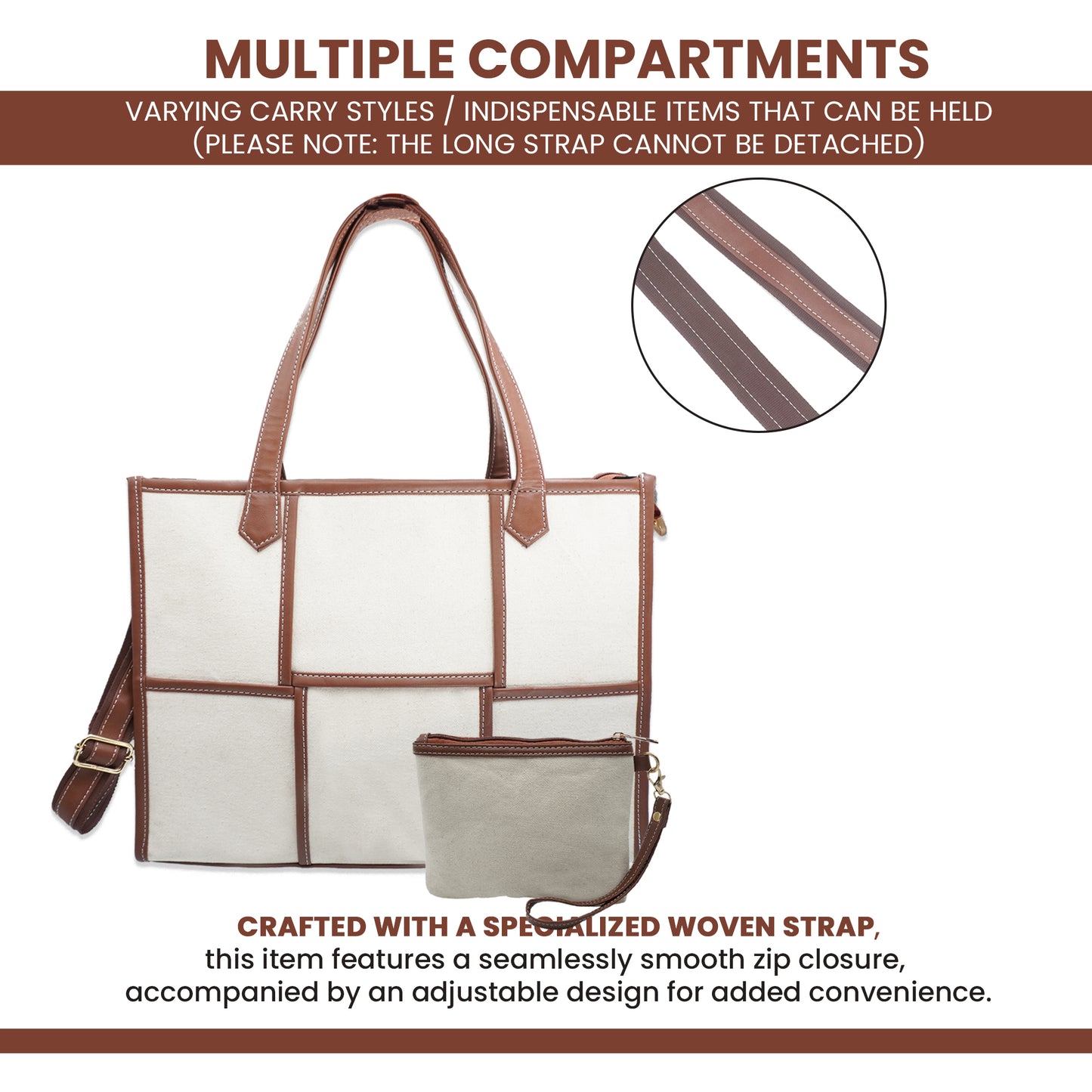 Women Canvas Laptop Tote Bag 14 inch Casual Briefcase Handbag